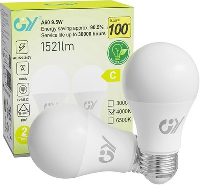 LED Lampe E27 9,5W 4000K 1521 Lumen Neutralweiß Energiesparlampe 2 Stück