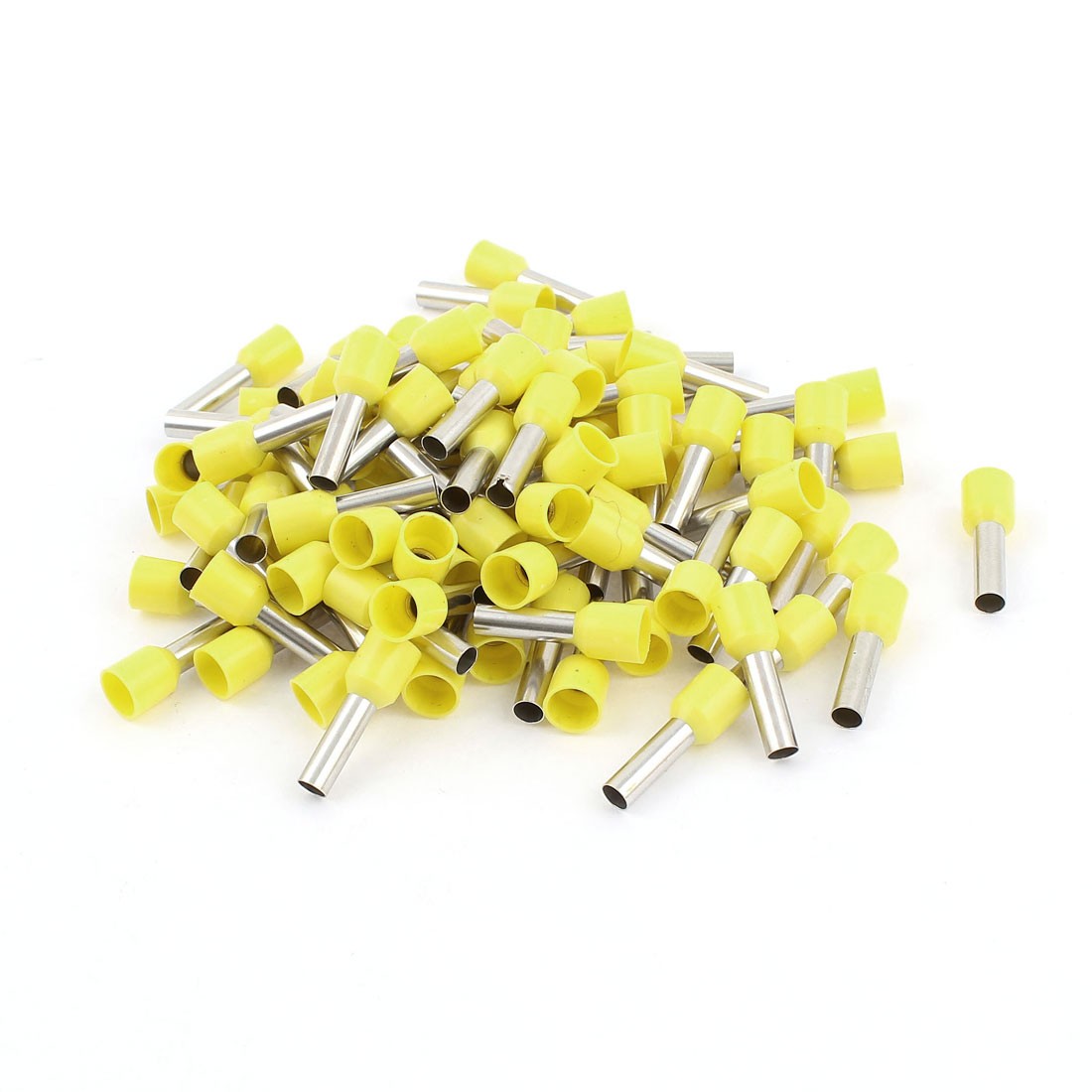 100 x 6mm2 Crimp Cord End Terminal Insulated Bootlace Ferrule Connector Yellow