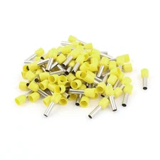 100 x 6mm2 Crimp Cord End Terminal Insulated Bootlace Ferrule Connector Yellow