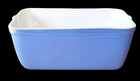 Vintage Hall Pottery 2 Quart Rectangular Baking Casserole Dish Cobalt Blue White — photo 7