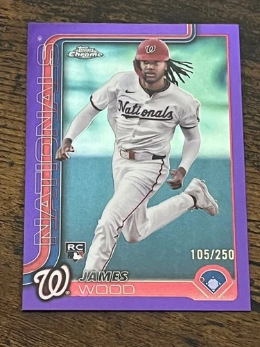 2025 Topps Chrome #132 James Wood Purple Refractor #/250 Rookie RC