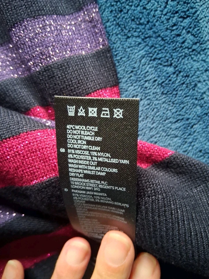 Ladies Maine New England Metallic Stripe Jumper, Size 16, BNWT - Image 4 of 4