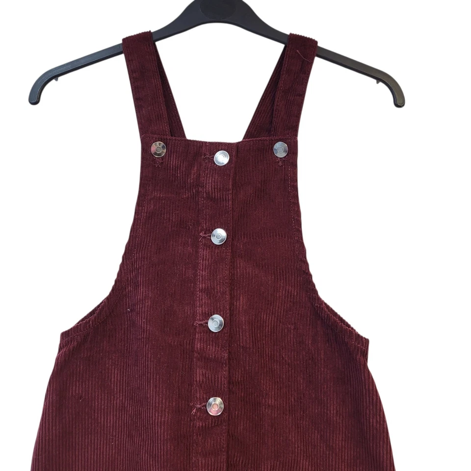 Miss Evie Burgundy Corduroy Pinafore Dungaree Dress UK Girl's Age 8-9 W26 - Image 3 of 4