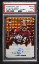 2020 Panini Mosaic Rookie Scripts Orange Prizm Antonio Gibson PSA 9 MINT Auto RC