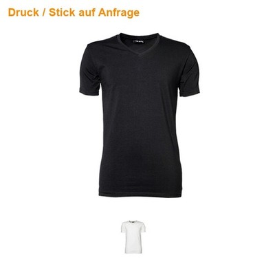 TEE JAYS Herren T-Shirt Slim V-Ausschnitt Jersey Stretch V-Neck S-3XL 401 NEU