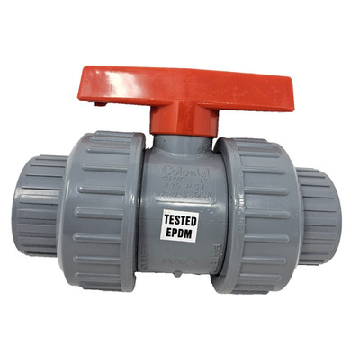 Colonial  1'' CPVC 80 True Union Ball Valve EPDM SOC x SOC Teflon Seats 235 PSI