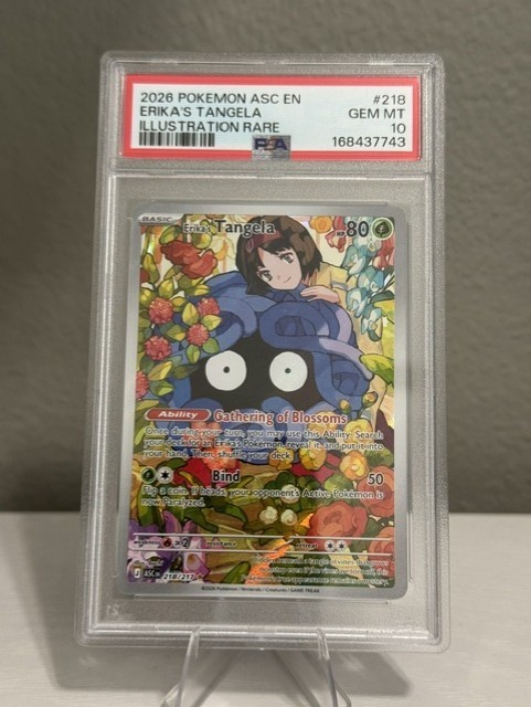 Pokemon TCG Erika's Tangela 218/217 Ascended Heroes Illustration Rare PSA 10