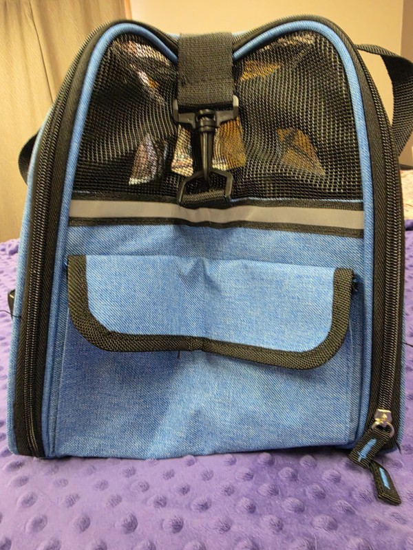 Jespet Blue Soft-Sided Mesh Airline Dog Carrier Bag Small w/ Shoulder Strap