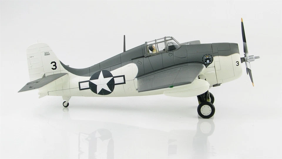 Hobby Master 1:48 Grumman F4F-4 Wildcat USN VC-12 Black 3 USS Core 1944 HA8903 - Image 3 of 4
