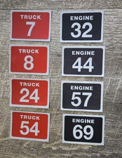 Leather Fire Helmet Front Decals for Chicago  Fire Department Active Companies