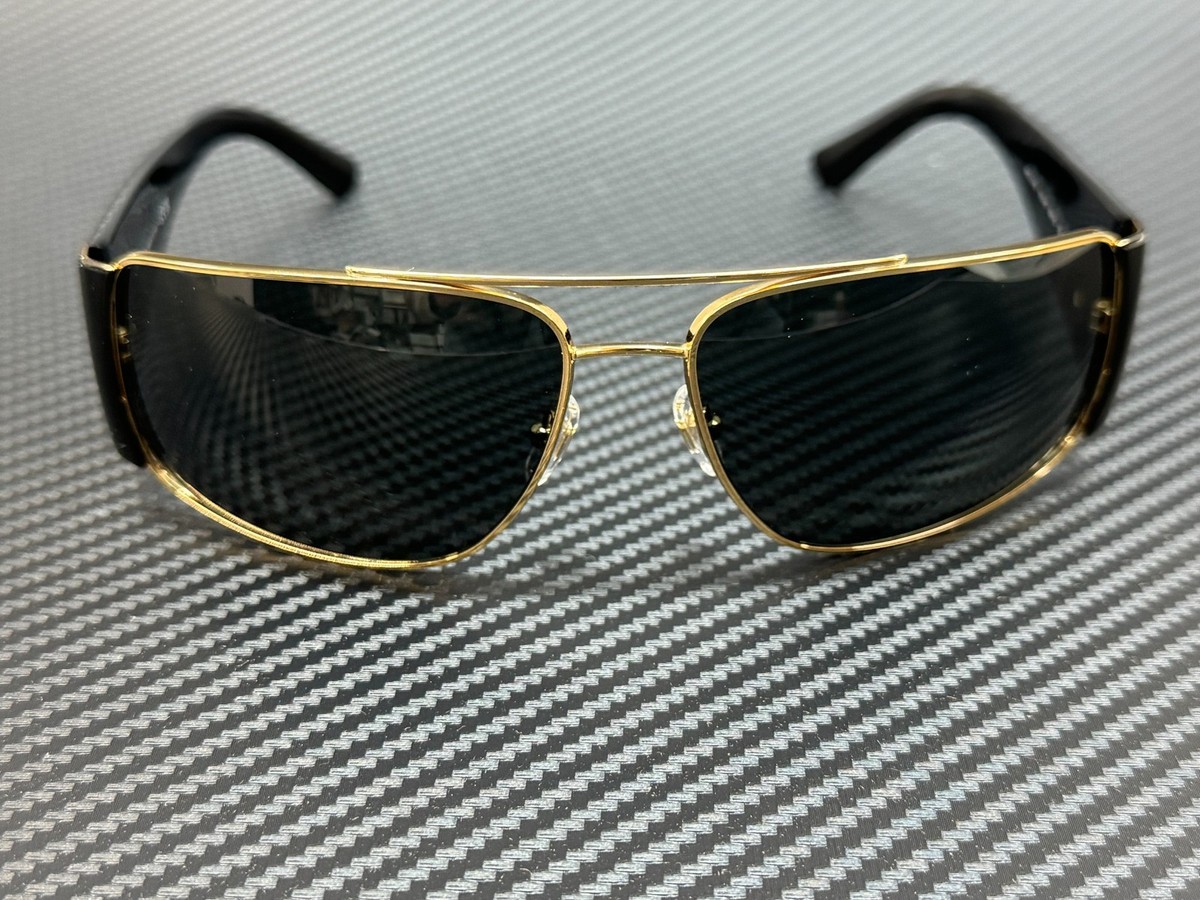 VERSACE VE2163 100287 Gold Grey Lens Men's Rectangle Sunglasses