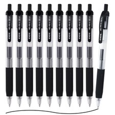 EYEYE G-103 Black Gel Pens 0.7mm, 10 Pack Retractable Medium Point Ballpoint ...