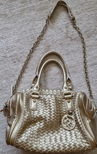 Tosca Blu Schultertasche Damen Leder gold gef...