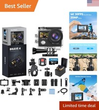 4K30fps Action Camera with 5X Zoom & Accessor...