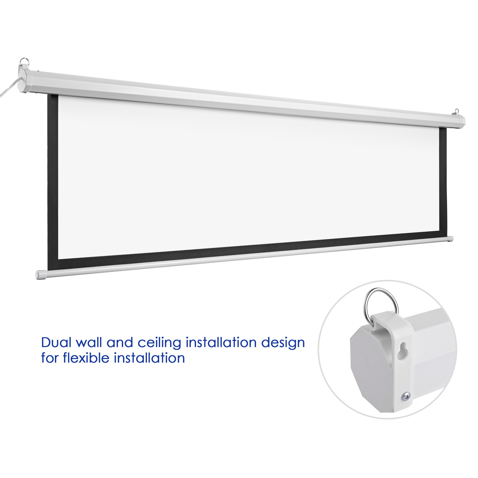 92" 16:9 Electric Motorized Projector Screen w/ Remote Control Movie Projection