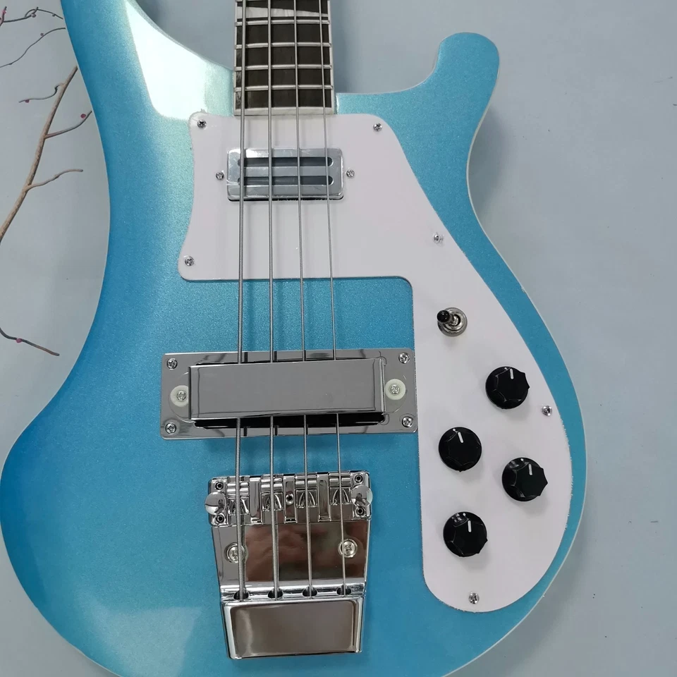 Nuevo BAJO Eléctrico Polvo Metálico Azul 4 Cuerdas US Warehouse Foto 2 de 4