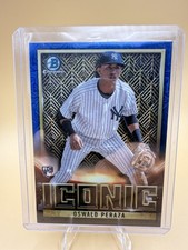 Topps 2023 Bowman Chrome Bowman Iconic Oswald Peraza #BI-24 Baseball Insert /150