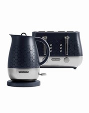 Morphy Richards Cassini Jug Kettle & 4 Slice Toaster Set in Outer Space Blue