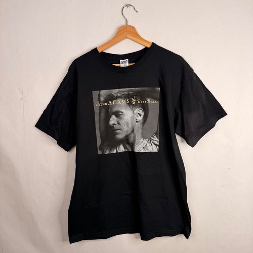 Vintage Bryan Adams Concert T Shirt ‘Bare Bones" Blue Bar Anvil 90s Y2K Large