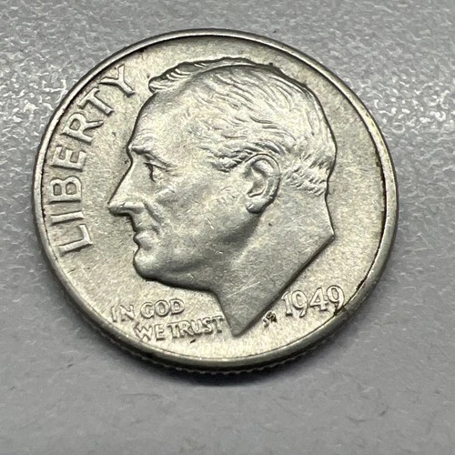 UNC 1949-D Roosevelt  Dime. Key Date Actual Coin Checkout All My Line Of Dimes