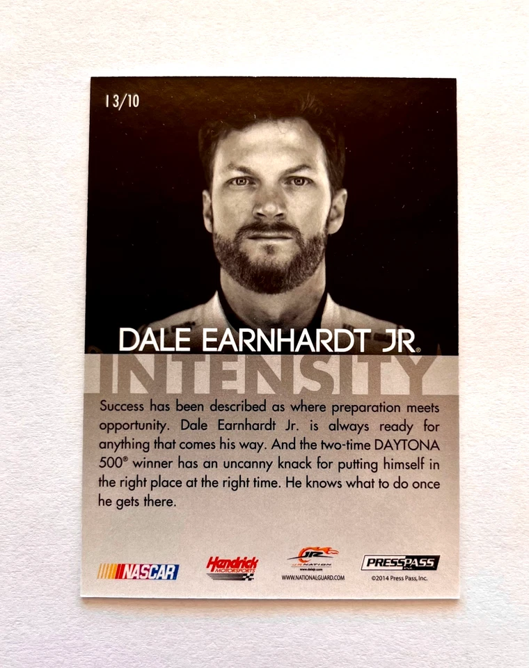 Dale Earnhardt Jr. NASCAR 2014 Press Pass Redline Intensity Autographed Signed - Image 3 of 3