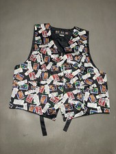Looney Tunes Mania 100 Silk Vest Unisex Black And White With Bugs Bunny Medium