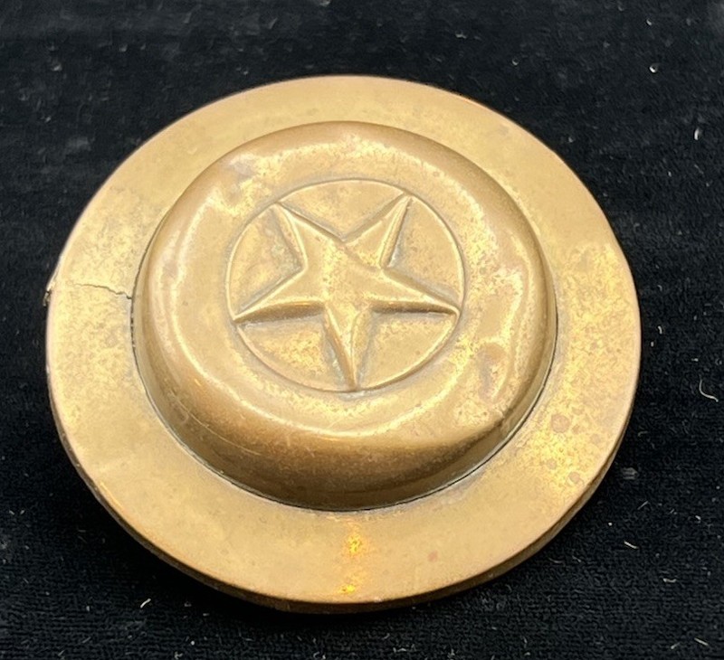 Antique - CIVIL WAR Era - Confederate Texas Cavalry Star Bridle Rosette Brass