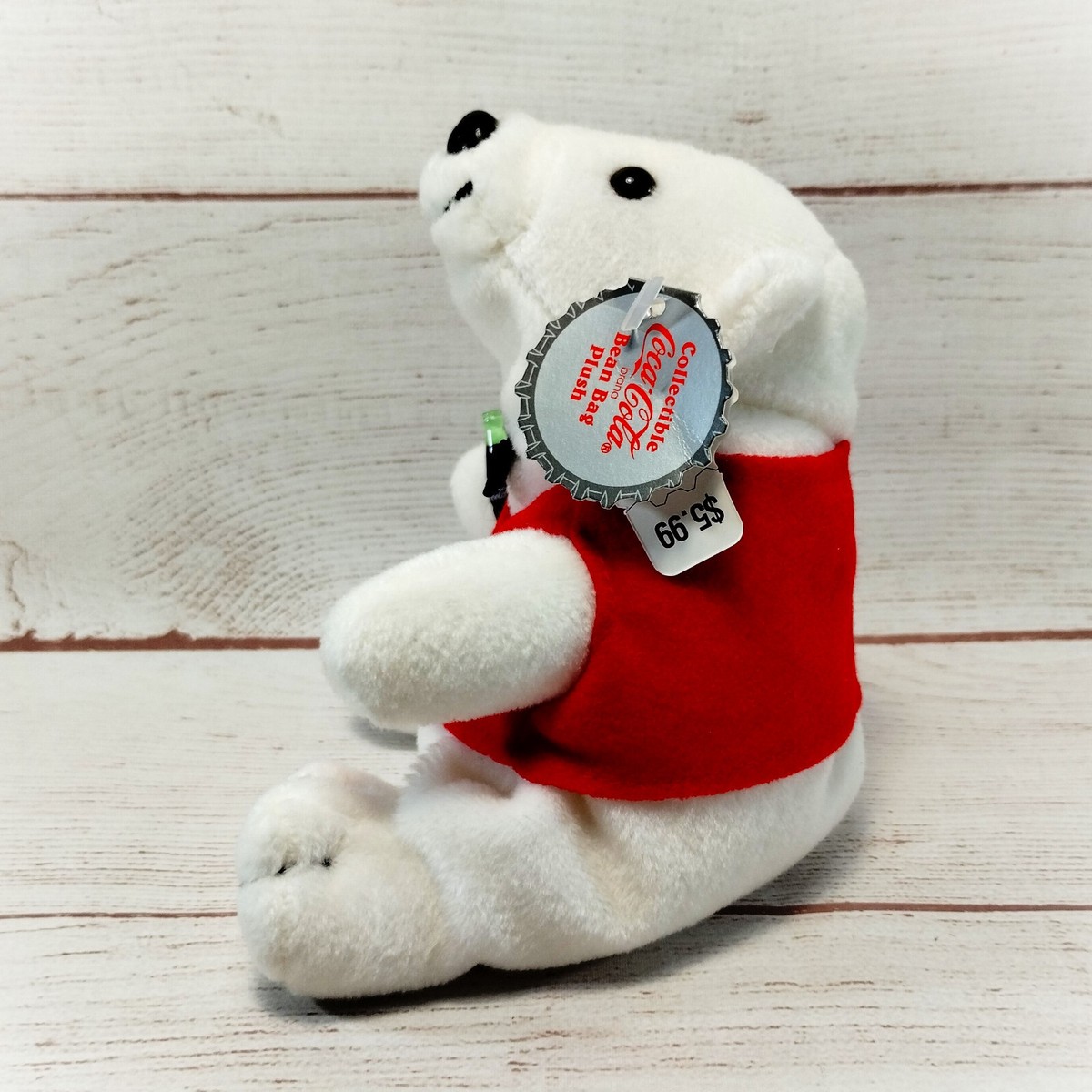 本格派ま！ Bean 1997 Vintage Bear Polar Cola Coca Bag Vest Red in Plush ぬいぐるみ