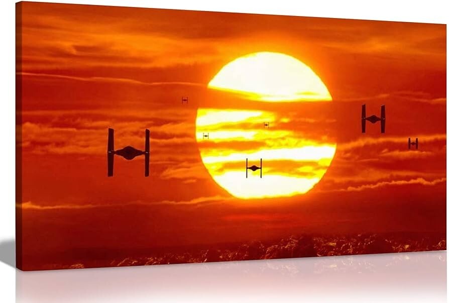 Impresión en Lienzo Tie Fighters Sunset Star Wars 30x16" (41x76cm) | Nuevo Precintado
