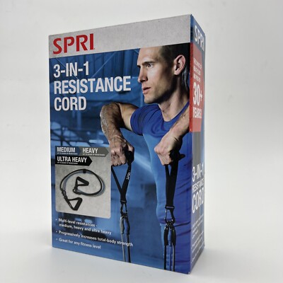 Sport Bands SPRI 3-IN-1 Resistance Tubes Medium Heavy Ultra Heavy Workout