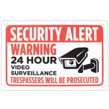 Security Alert Video Surveillance - Aluminum Sign PERFECT CHRISTMAS GIFT!!