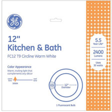 NOS GE 32W KITCHEN  BATH 12" FLUORESCENT T9 CIRCULAR LIGHT BULB 11085