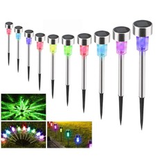 Solar Stake Lights Garden LED Lamps Outdoor Patio Lighting Stainless Steel 5~10X