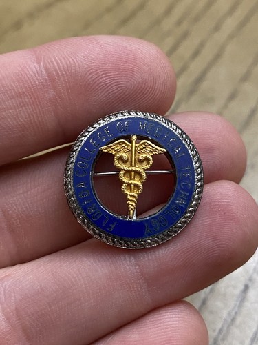 Vintage Kinney Florida College Of Medical Technology Sterling Enamel Pin Brooch