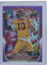 2022 Bowman Chrome University Caleb Williams RC 1st Bowman Purple Shimmer #50