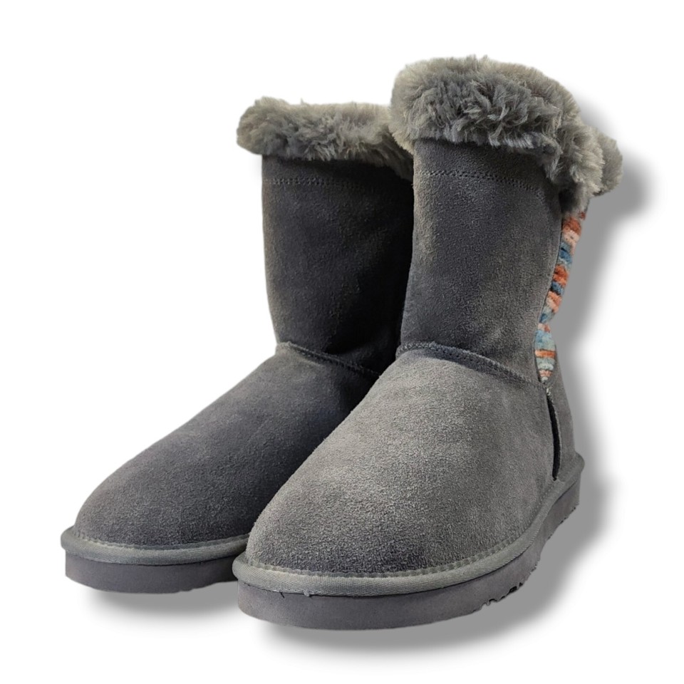 Lamo Willow Women's Boots Size 8 Dark Gray Suede Water Stain Resistant