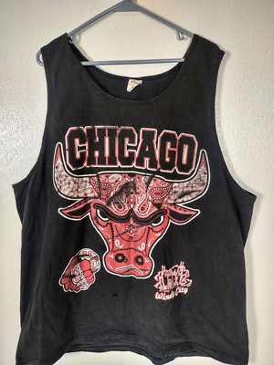 Vtg Pro 5 Heavy CHICAGO BULLS Bandana Champ Rings NBA Tank Top Shirt Men 3XL REA