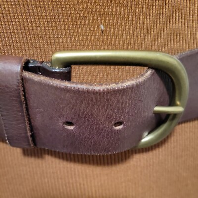 Linea Pelle Woven Leather Belt Brass Buckle Rings 30-33  display picture 3