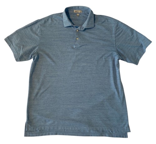 Peter Millar Men's Short Sleeve Polo Sz Large Blue Stretch - 第 1/6 張圖片