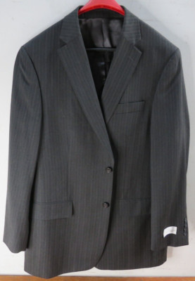 new Ultra Comfort Warren Sewell Striped suit coat Long Fit Size LG42/W36L