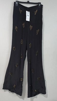 ZARA WOMAN BLACK JEWEL PANTS LIMITED EDITION 7521/242 SZ S