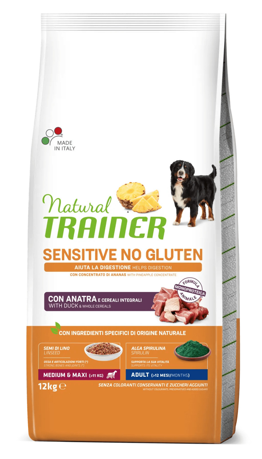 Trainer Sensitive No Gluten Dog Medium Maxi Anatra 12 kg - Crocchette...