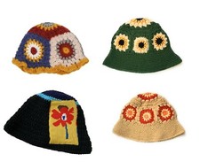 NEW Stylish Hand crafted Knitted Crochet Bucket hat - Festival Summer Hats Gifts