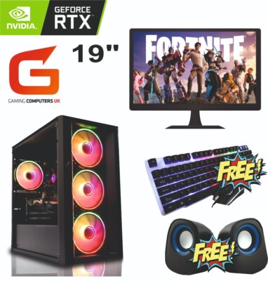 GAMING PC COMPUTER intel i5 16GB 120GB 1TB 6GB 3050 22 BILDSCHIRM WIN 11
