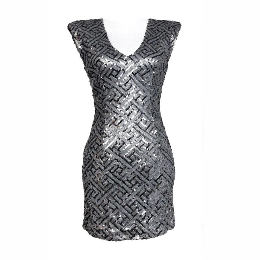 knee length dresses for ladies Sequin Mini Dress Silver / Xs main image 1