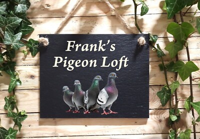 Opa's Dad's Taube Loft Schiefer Plakette Gartenschild 17 x 13 cm oder personalisiert