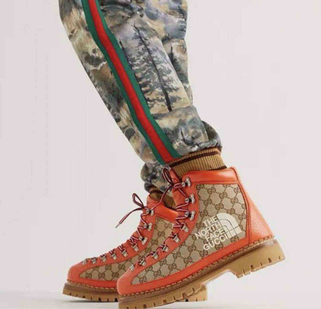 New and unused GUCCI NORTH FACE boots 21cm GG logo leather