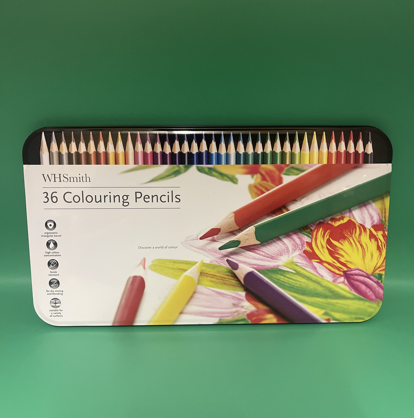 WHSmith Artist's Colouring Pencils Pack of 36 For Dry Mixing And