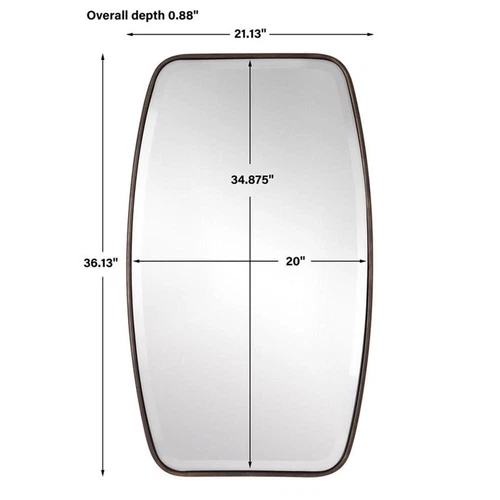 Uttermost Canillo MDF and Metal Floating Beveled Mirror in Dark Bronze - Picture 6 of 6