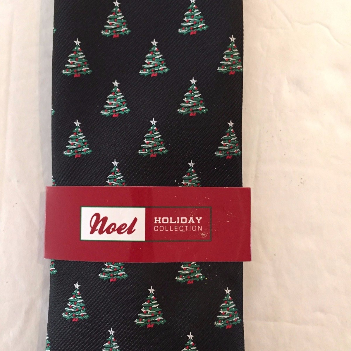NOEL HOLIDAY COLLECTION TIE ~ Christmas trees & Scotch Plaid